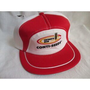 Vintage Mens Trucker Farm Cap Continental Seeds Conti-Seeds Full Pad NOS 7 7 /18